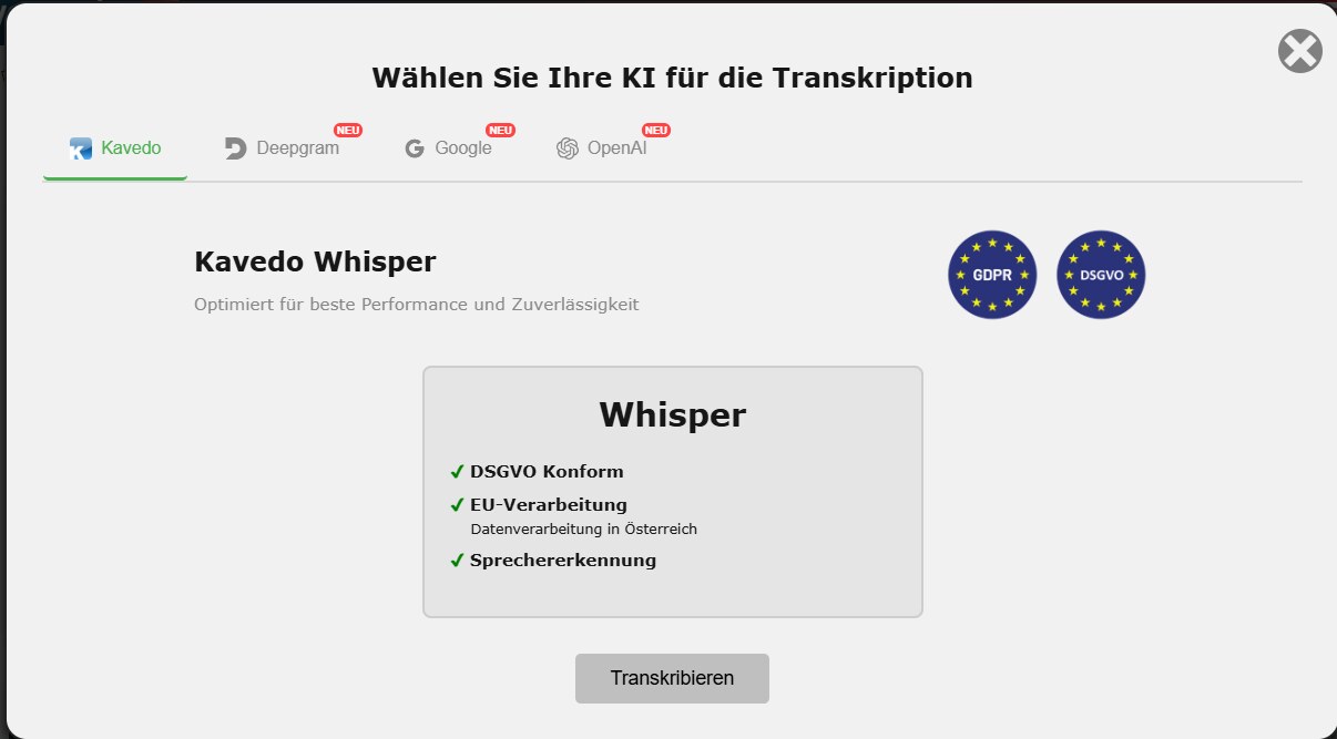 Kavedo Whisper: DSGVO-konforme Transkription mit EU-Verarbeitung in Österreich